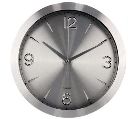 wandklok Imane 30 x 4 cm staal zilver