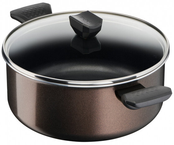 kookpan Cook &amp; Clean 4,7 liter 24 cm aluminium zwart