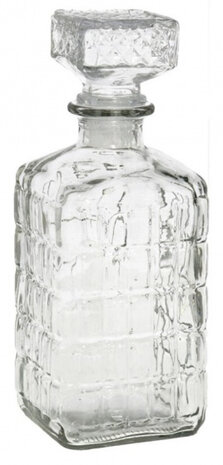karaf 1 liter 9 x 9 x 23 cm glas transparant