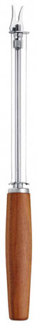 kaasmes Sense met draad 24 cm hout/RVS bruin/zilver