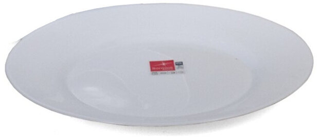dinerbord Toledo 24 x 2 cm opaalglas wit/rood