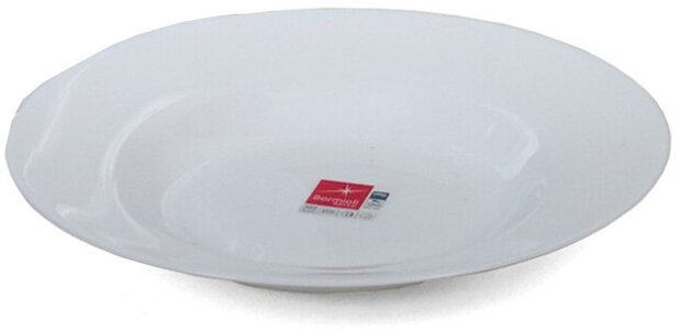 soepbord Toledo 23 x 4 cm opaalglas wit/rood