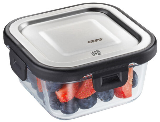 vershoudbak Milo 300 ml glas/RVS transparant/zilver