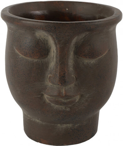bloempot Ming 18 x 18,5 cm aardewerk bruin