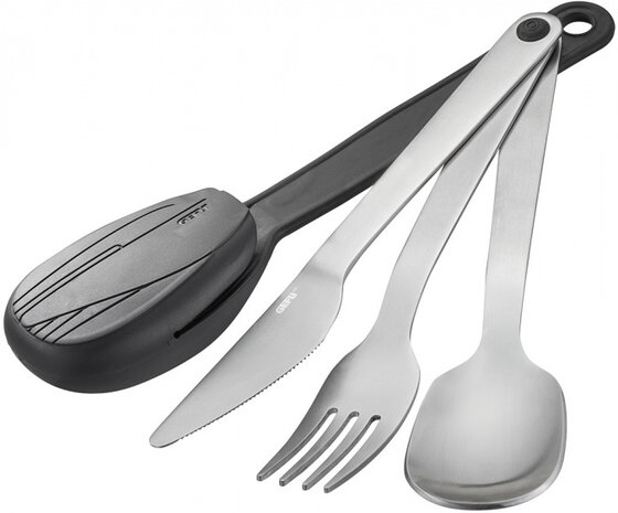 bestekset Move 20,2 x 4,8 x 3 cm RVS zilver/zwart 4-delig