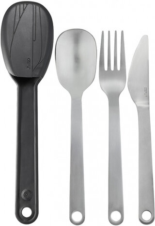 bestekset Move 20,2 x 4,8 x 3 cm RVS zilver/zwart 4-delig