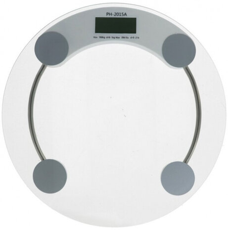 weegschaal digitaal 180 kg 33 x 3 cm glas transparant