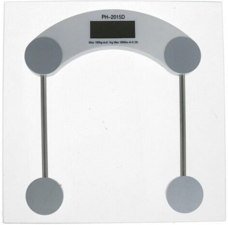 weegschaal digitaal 180 kg 30 x 3 cm glas transparant