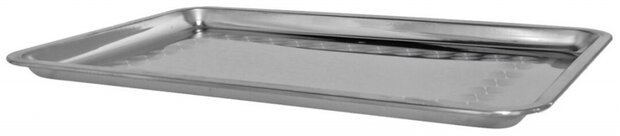 bakplaat Rustidera Allan 45 x 30 cm RVS zilver