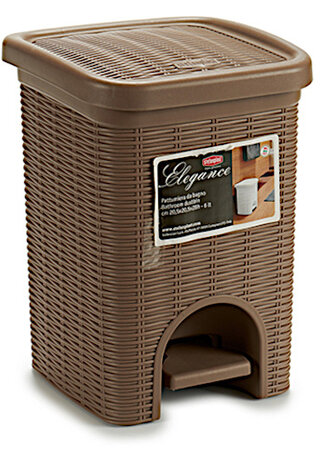pedaalemmer 6 liter 20,5 x 20,5 x 28 cm bruin
