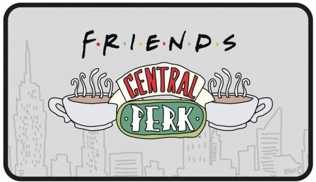 deurmat Central Perk 40 x 70 cm rubber/polyester grijs