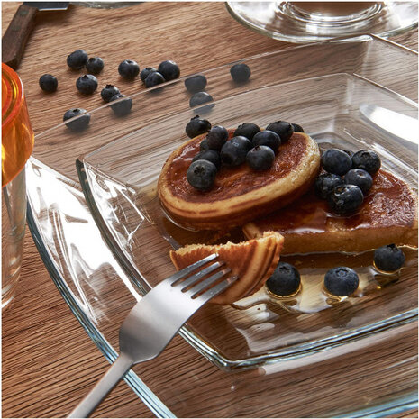 serveerschaal Carre 26,5 x 26,5 cm glas transparant