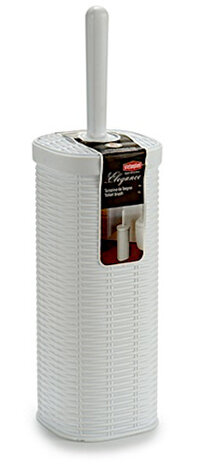 toiletborstel en houder 11,5 x 11,5 x 40,5 cm wit