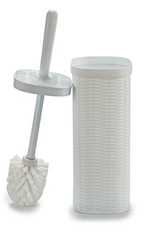 toiletborstel en houder 11,5 x 11,5 x 40,5 cm wit