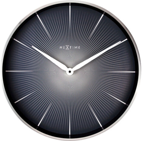 wandklok 2 Seconds 40 cm staal zwart/zilver
