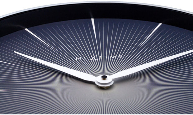 wandklok 2 Seconds 40 cm staal zwart/zilver