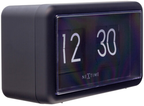 tafelklok Flip Clock 7 x 18 x 10 cm zwart/wit
