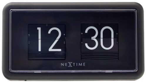 tafelklok Flip Clock 7 x 18 x 10 cm zwart/wit
