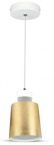 hanglamp VT-7333 led 400 lumen 12 cm staal/acryl goud