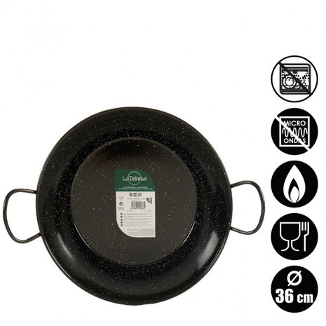 wokpan Honda 36 cm staal zwart/wit