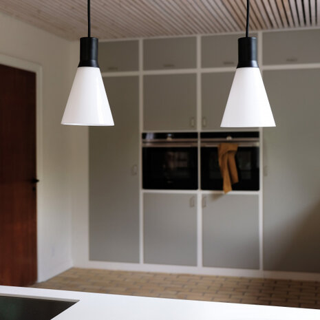 hanglamp Gent 22 cm E14 staal matzwart 2 stuks