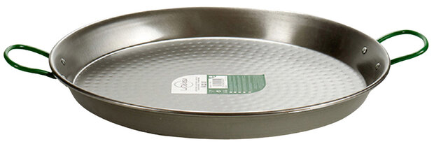 paellapan 42 cm staal/bijenwas zilver