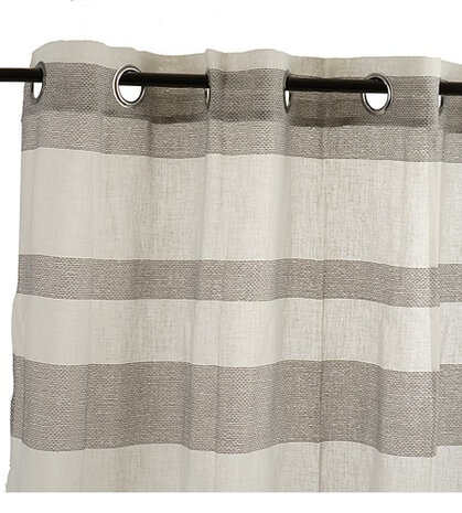 gordijn 260 x 140 cm polyester wit/grijs