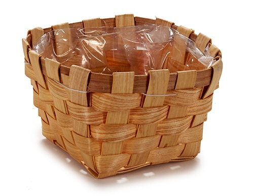bloempot 18 x 18 x 9,5 cm riet naturel