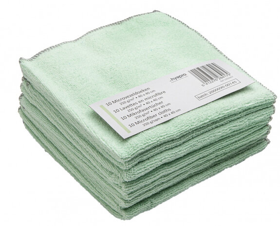 microvezeldoek 40 x 40 cm groen 10 stuks