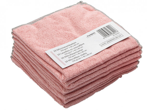 microvezeldoek 40 x 40 cm roze 10 stuks