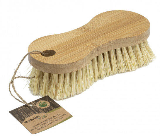 handborstel 16 x 6,5 x 5 cm bamboe bruin
