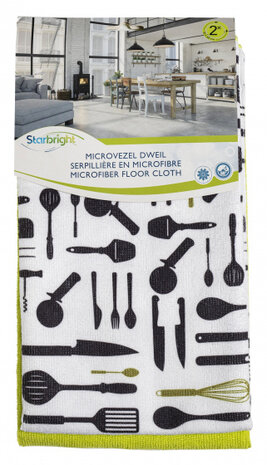 dweil 50 x 60 cm microvezel groen 2 stuks
