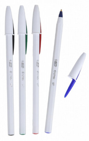 balpennen 1,3 mm 14 cm wit 4 stuks