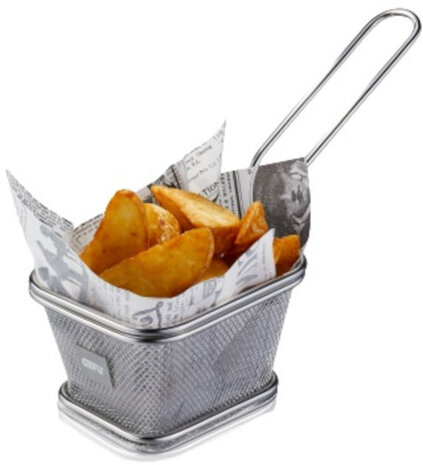 friet-serveermand 10,5 x 9 x 6 cm RVS zilver