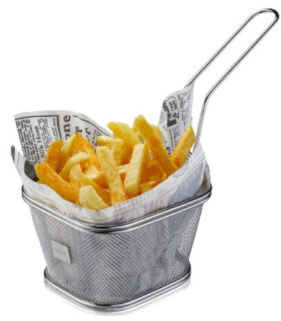 friet-serveermand 13 x 11 x 8 cm RVS zilver