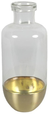 decoratiefles Naomi 14 x 31 cm glas transparant/goud