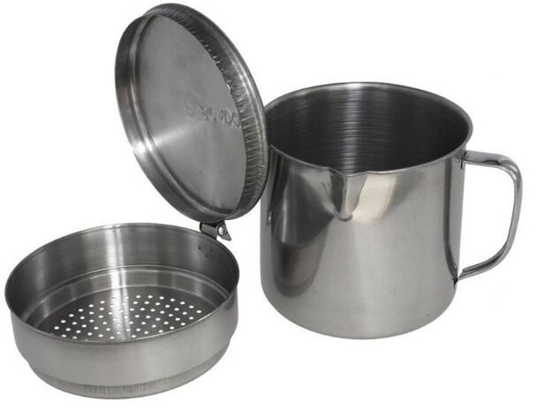 olievergiet visvet 800 ml 14 cm RVS zilver 2-delig