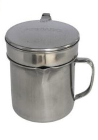 olievergiet visvet 800 ml 14 cm RVS zilver 2-delig
