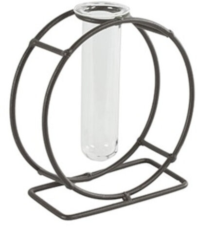 vaas Rolin reageerbuis 12 cm staal grijs 2-delig