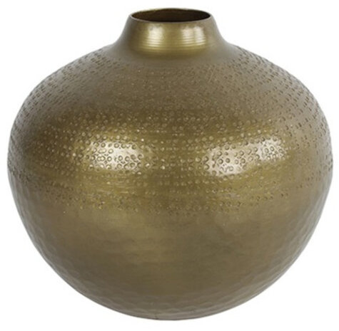 vaas Amabel 20 x 20 x 19 cm staal/nikkel goud