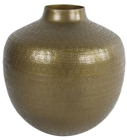 vaas Alvina 25,5 x 25,5 x 25 cm staal/nikkel goud