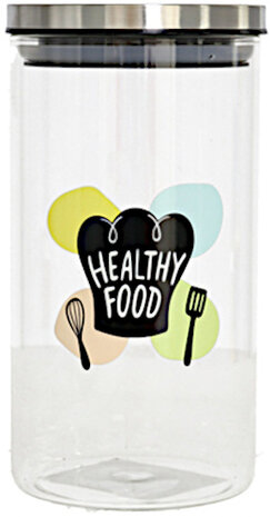 voorraadpot Healthy Food 900 ml glas transparant