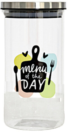 voorraadpot Menu Of The Day 900 ml glas transparant
