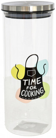 voorraadpot Time For Cooking 1250 ml transparant