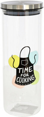 voorraadpot Time For Cooking 1650 ml transparant