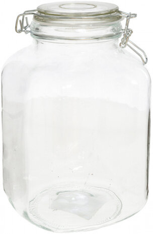 weckpot 3 liter 12 x 12 x 25 cm glas/staal transparant