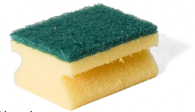 schuursponzen 9 x 6,5 cm viscose geel/groen 4 stuks