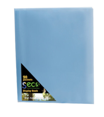 insteekmap 20 hoezen A4 polyester blauw/transparant