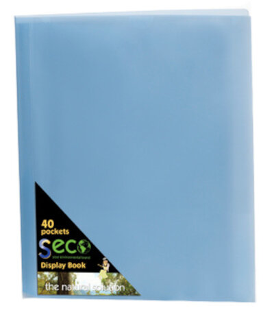 insteekmap 40 hoezen A4 polyester blauw/transparant