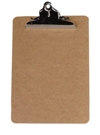 klembord Masonite 30 x 21 x 2 cm A4 hout lichtbruin